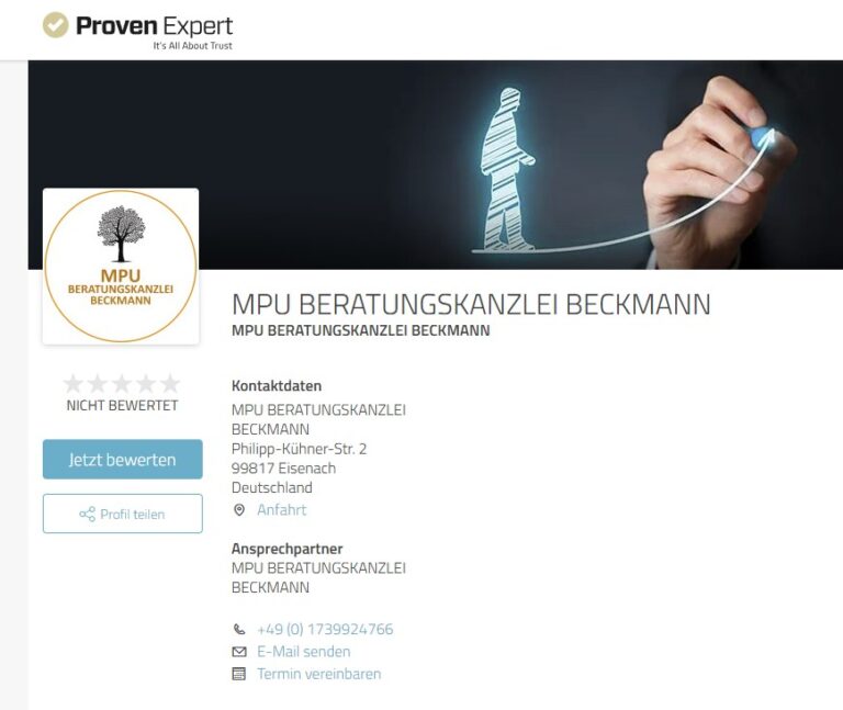 Proven Expert MPU Beratungskanzlei Beckmann